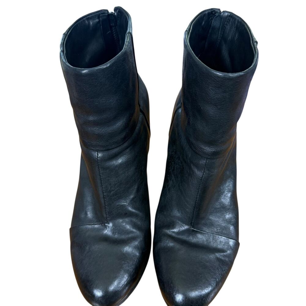 Rag & Bone Newbury Black Chunky High Heel Leather Ankle Booties Boots Shoes 8.5 - Picture 6 of 16